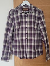 Harkila Purple/Grey Check Shirt  Size M  20 Inch Chest, Excellent Condition