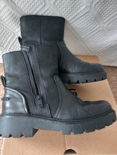 UGG® AUSTRALIA POLK BLACK LEATHER BIKER  ANKLE BOOTS UK 5 EUR 38 USA 7 RRP £155