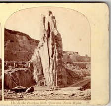 Early WALES PHOTO SV 1850s OGLE & EDGE 114 Penrhyn Slate Quarry - Worker Sheds
