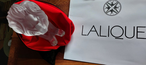Lalique frosted bamara lion - frosted,
