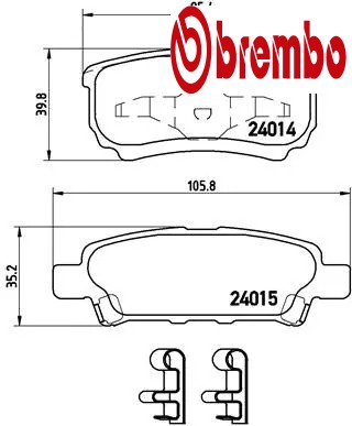 Rear brake pad set - disc,
