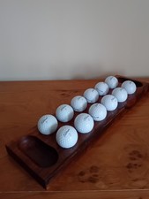 TRIBALLY USED MANCALA BOARD - WOODEN AFRICAN GAME - NICE GOLF BALL DISPLAY
