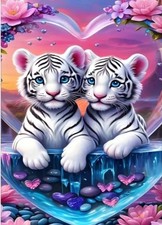White tiger 11ct stamped cross - 11ct,