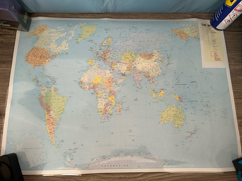 Laminated world map - world, poster