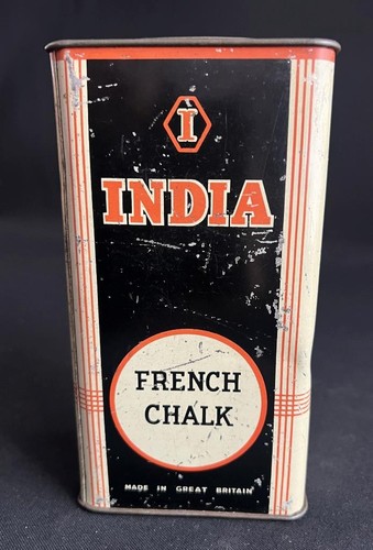 India french chalk tin vintage - india,
