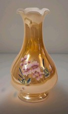 Iridescent carnival glass vase - carnival,