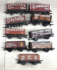 Rake of 9 Unboxed Brown Coal Wagons, 2 Hornby, 2 Lima, 3 British Trix, 1 Dapol