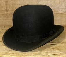 Vintage Black Fur Felt Bowler