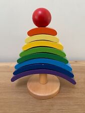 Wooden Wood Rainbow Tree Stacker Kids Toy House Decoration Ornament