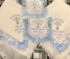 Romany Spanish Baby Boys' Personalised Christening Shawl & Bib Gift Set
