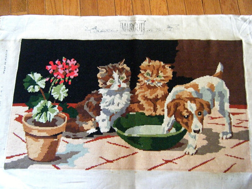 Antique kittens puppy - antique, &puppy