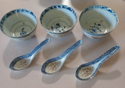 Vtg chinese rice soup bowls - chinese, rice/soup