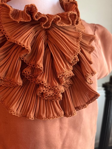 Manoush ruffle neck copper - ruffle,