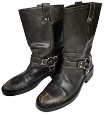 Zara Biker Boots Dark Brown