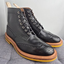 Trickers 'Stow' Black Leather Brogue Boots  Dainite Sole UK 9.5