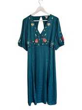 Monsoon Blue Embroidered Dress