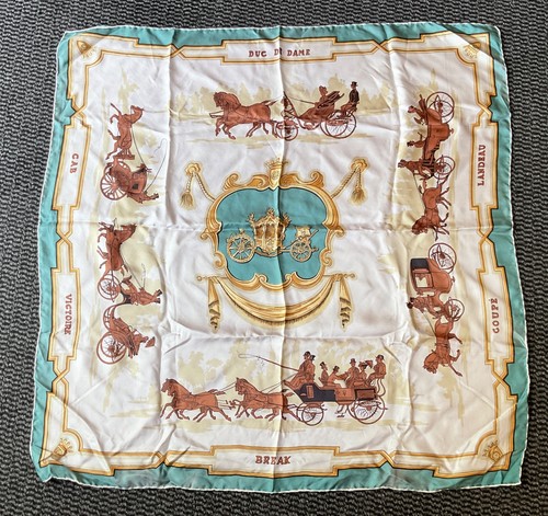 Vintage silk scarf horse and - silk,