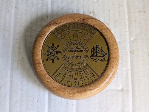 Nautical brass wood circular - &,