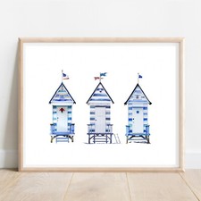 Coastal Beach Hut Blue And