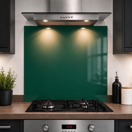 Green glass splashback - splashback, 6mm