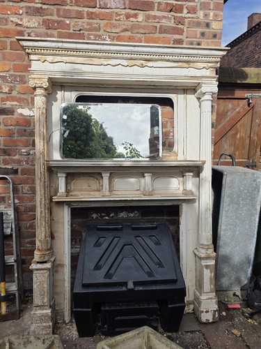 Massive edwardian wooden fire - edwardian,