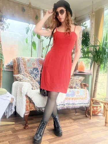 Vintage 1990s red - red, dress
