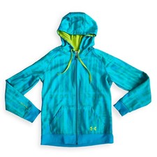 Under Armour Full Zip Semi Fitted Hoodie - Green/Blue Tie Dye - Size M