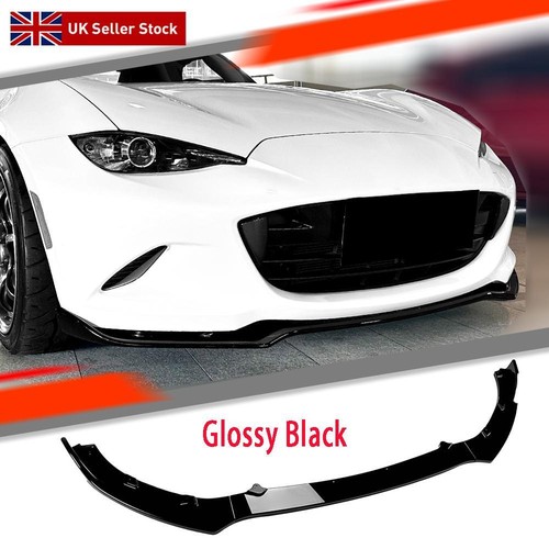 Gloss black front bumper - black,