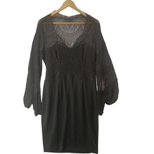 Bastyan Black Lace Dress UK 14