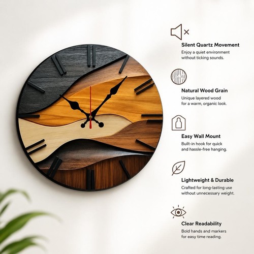 25cm nordic wooden - nordic, wall