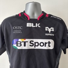Ospreys Home Rugby Shirt BLK 2015/16 Season Jersey Size S 