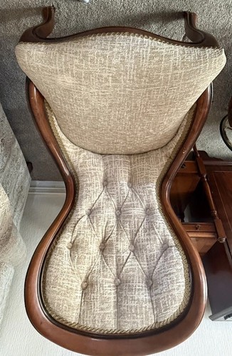 Beige upholstered accent chair - upholstered,