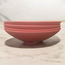 Baci Milano Evergreen Kitchen Four Large Bowls - Dishes - Melamine - Deep Coral