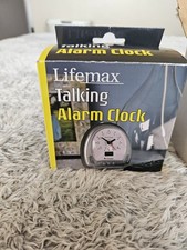 Life Max Talking Alarm Clock – Grey (New in Box + Batteries Included)