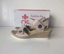 Rieker Antistress Sandals Size 40 UK 6.5 Blush Pink Leather Never Used Heel