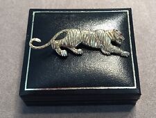 9ct GOLD PANTHER BROOCH 375 LION PANTHER TIGER LEOPARD RUBY EYES EXCELLENT
