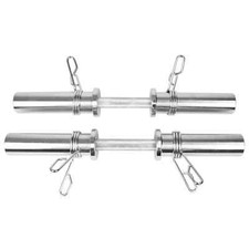 2" Olympic Dumbbell Bar & Spring Collars Set Free Weights Pair Home Gym Fitness