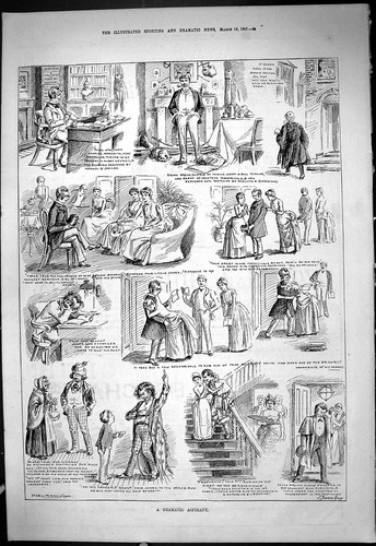 Antique old print - antique, 1887