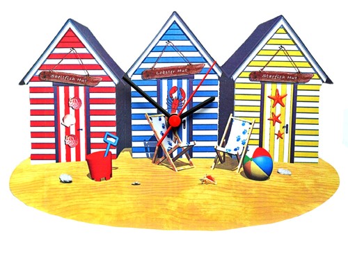 Beach hut clock - hut,