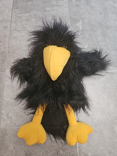 Black crow bird glove - black,