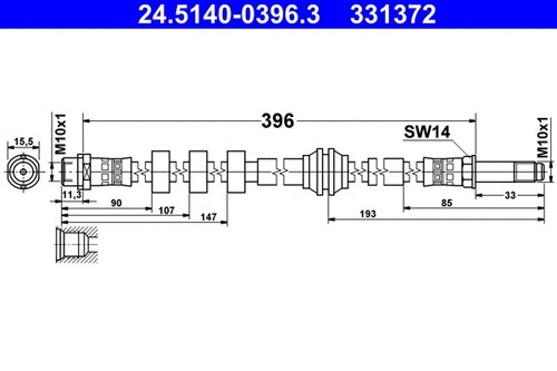 Rear brake hose fits - rear, fits: