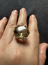 Vintage Hallmark  Sterling  Silver Tested Citrine Ring -uk Size P