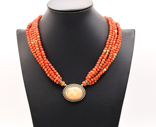 Multi strand red coral - strand,