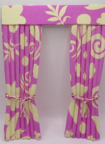 Dolls house curtains - ., pink