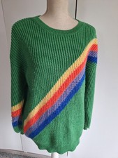 FAB Next Green Rainbow Pullover Jumper Chunky Warm M 12 