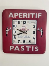 Roger Lascelles Tin Clock Bar Tabac French Bistro Theme 30cm Square Quartz