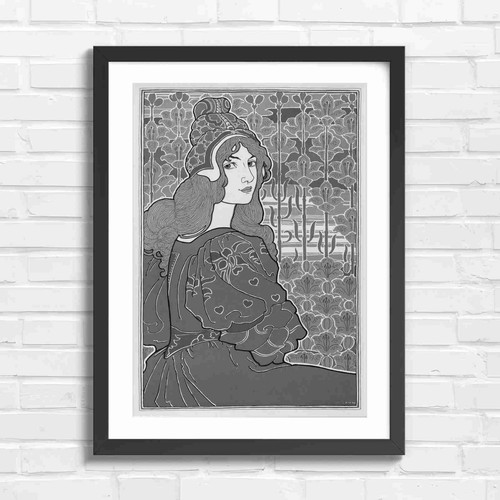 Vintage art nouveau woman - vintage,