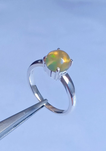 Natural fire opal - fire, round