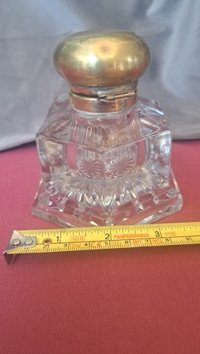 Lovely heavy glass - , inkwell