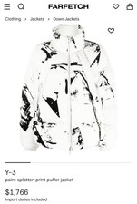 Y-3paint splatter-print puffer